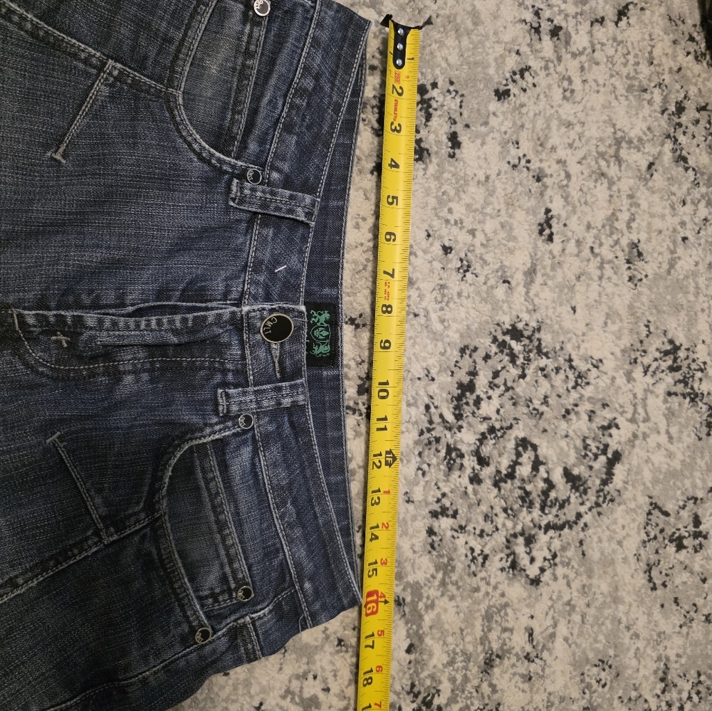 Vintage Y2k Camelot Baggy Crotch Skinny Jeans Mens Size 28 Dark Fade Wash - Picture 11 of 12
